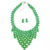 Bohemian Imitation Pearl Multi Layered Woven Necklace,green,45+8cm view 1