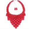 Bohemian Imitation Pearl Multi Layered Woven Necklace,green,45+8cm view 2