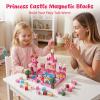 3 otters Magnetic Blocks 150PCS, Princess Castle Magnet Cubes STEM Montessori Building Toys for Girls, Sensory Gifts for Kids Birthday Christmas view 2
