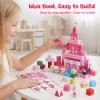 3 otters Magnetic Blocks 150PCS, Princess Castle Magnet Cubes STEM Montessori Building Toys for Girls, Sensory Gifts for Kids Birthday Christmas view 4