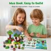 3 otters Magnetic Blocks 150PCS Forest Adventure Set, STEM Magnet Cubes & Magnetic Tiles Build Forest World Toys for Kids, Sensory Stacking Gifts for Boys & Girls Birthday Christmas view 4
