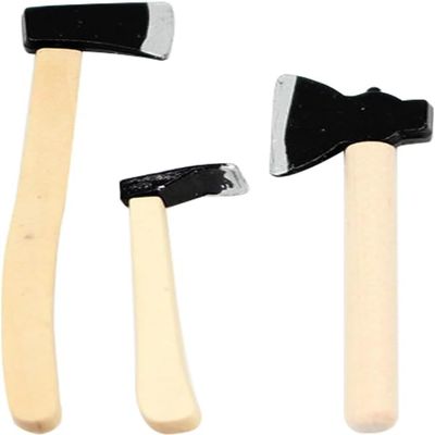 3Pcs Miniature Axe Dollhouse Accessories, 1/12 Scale, DIY Decoration Props, Best Gift or Vintage Office Desk Decoration