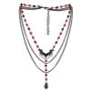 ZYIBPMSJKQCFK Halloween Punk Droplet Pendant Multi Layer Necklace,black,40+6.5cm view 1