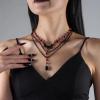 ZYIBPMSJKQCFK Halloween Punk Droplet Pendant Multi Layer Necklace,black,40+6.5cm view 2
