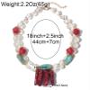 ZYIBPMSJKQCFK Vintage Multi Layered Irregular Bead Bohemian Necklace For Women,white,44+7cm view 3