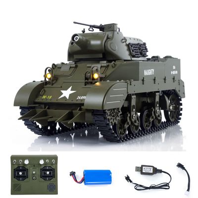 TOUCAN RC HOBBY 1/16 RC Tank M8 HMC Scott Radio Control Battle Tank Simulation 360 Turret Rotary Smoke Sound Lights RTR Combat Vehicle