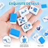 American Mahjong Tile(Only Tiles), 166 Quality Engraved Tiles Blue Backboard, 1.2 inch American Mahjong Game with Carrying Bag/Dice/Chips, Creative Design Patterns, Ideal Mahjong Gifts (No Rack) view 4