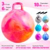 Upper Rider 6 Pcs Hopper Ball for Kids 3-8, 18 Inch Bouncy Ball with Handle, Inflatable Hippity Hop Bounce Jumping Hopping Toys Indoor Outdoor for Toddlers Boys Girls Gifts, Pink Blue Grey Purple view 3