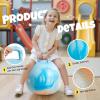 Upper Rider 6 Pcs Hopper Ball for Kids 3-8, 18 Inch Bouncy Ball with Handle, Inflatable Hippity Hop Bounce Jumping Hopping Toys Indoor Outdoor for Toddlers Boys Girls Gifts, Pink Blue Grey Purple view 4