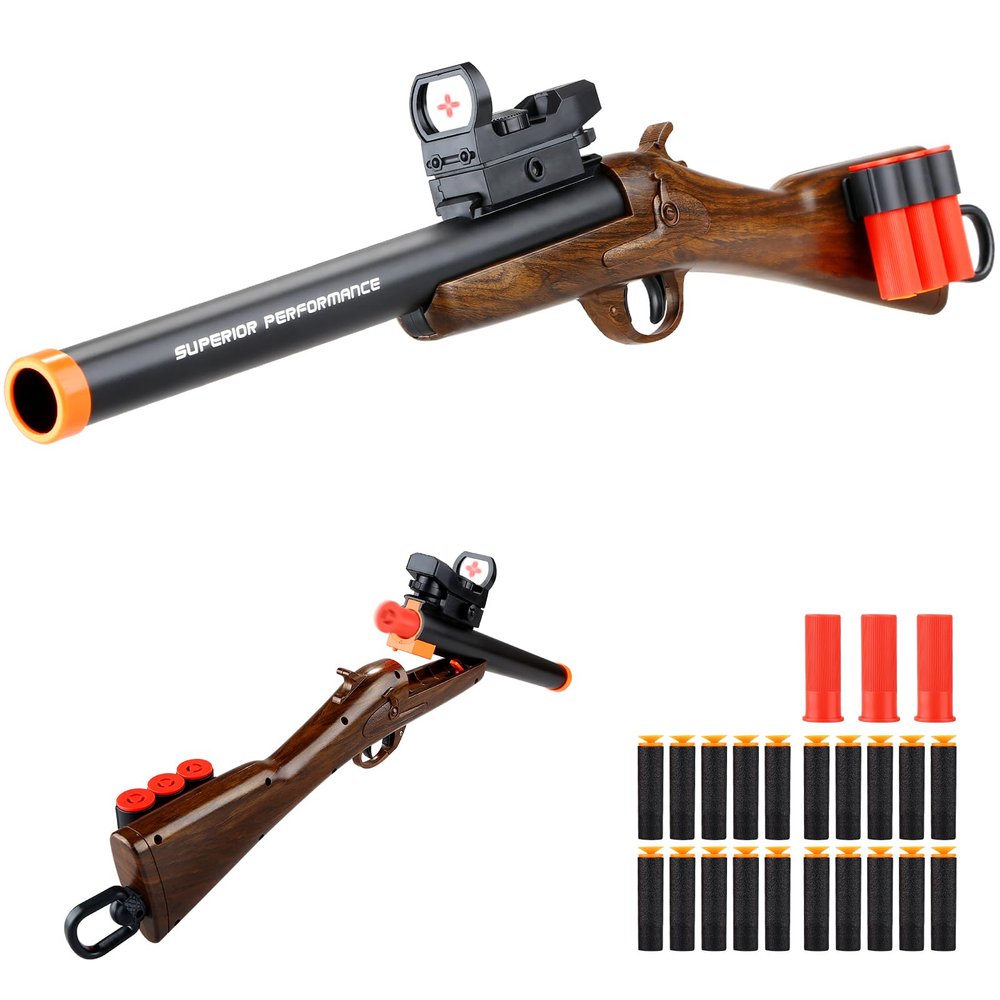 QCCX Toy Guns for Boys, Shotgun Foam Blaster Toys with Soft Dart, Educational Shooting Game - Kids Outdoor Toys for Ages 14+