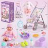 Baby Doll with Stroller Set for Realistic Pretend Play for 3 4 5 6 7 Year Old Toddler Girls Gifts. Baby Stroller Toys includes 12.5-inch Baby Dolls, 2 sets Doll Clothes and 17 PCS Doll Accessories view 3