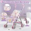 Baby Doll with Stroller Set for Realistic Pretend Play for 3 4 5 6 7 Year Old Toddler Girls Gifts. Baby Stroller Toys includes 12.5-inch Baby Dolls, 2 sets Doll Clothes and 17 PCS Doll Accessories view 4