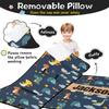Personalized Dinosaur Nap Mat Set with Name, Sleeping Bag for Boys, Customized Toddler Bed Mattress for Kids, Slumber Bags for Preschool, Daycare or Kindergarten, Toddler Sleep Sack view 2