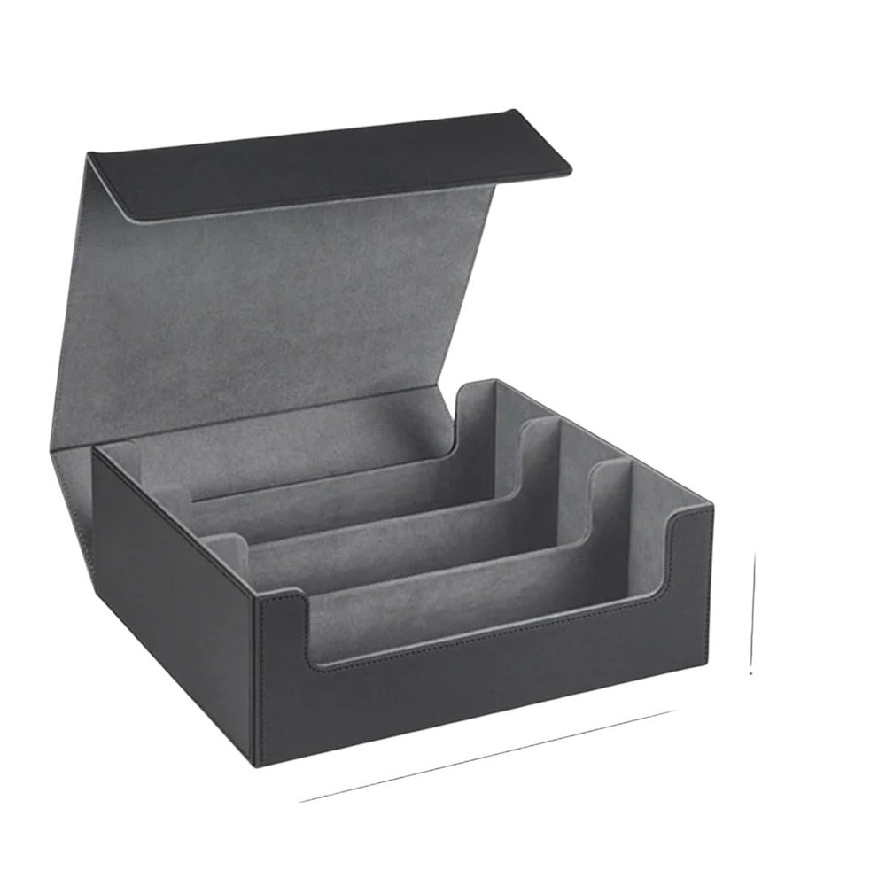 1800+ Card Deck Case For Trading Cards, Magnitic Card Storage Box Top Side-Loading Deck Case Game Cards Box Black+Red G