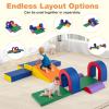 Costzon Toddler Climbing Toys Indoor, 10-Piece Soft Play Set with Premium PU Leather for Crawling Drilling Sliding and Creative Activity Play, Foam Climbing Blocks for Toddlers 1+ Years Old view 2