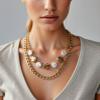 ZYIBPMSJKQCFK Bohemian Alloy Double Layered Circular Necklace,golden,43+6.5cm view 3