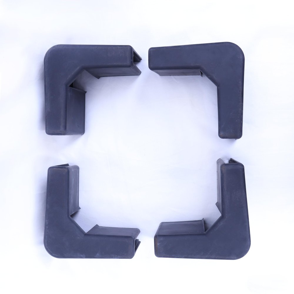 HIGOOD Basket Truck Bumper Corner Kit: 4 in x 1 in x 3 in, Black, Rubber. 4 PK use for Service Cart.