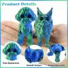 10 Pcs 3D Printed Fidget Cats and Dogs Toy Set, Small 3D Prints Movable Articulated Animal Models for Executive Home Office, Mini Stress Relief 3-d Printer Animals Toys Decor for Adults Kids (LSL) view 3