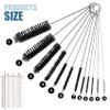 10 Multi-Size Brushes for Straws, Baby Bottles, Tumblers, Water Bottles, Sippy Cups, Tea Pots, Narrow Openings, and Narrow-Neck Containers (White) view 2