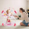 HONEY JOY Baby Bouncer Activity Center, Infant Jumper and Table w/ 360 Rotary Seat, 3 Adjustable Heights, Mat, Music, Lights, Sounds & Developmental Toys, Activity Center for Babies (Pink) view 2