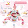 HONEY JOY Baby Bouncer Activity Center, Infant Jumper and Table w/ 360 Rotary Seat, 3 Adjustable Heights, Mat, Music, Lights, Sounds & Developmental Toys, Activity Center for Babies (Pink) view 4