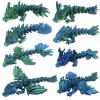 8 Pcs 3D Printed Fidget Dragons with Eyes Toy Set , Small 3d Prints Movable Articulated Animal Models for Executive Home Office, Mini Stress Relief 3-d printer Animals toys Decor for Adults Kids(A) view 1