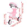 UPALDHOU Baby Tricycle, Kids Tricycle with Adjustable Parents Push Handle, for 18 Month to 5 Years Boys Girls (Roseate) view 2