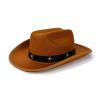 SXYPAYXS Kids Cowgirl Hat 2-6T Wide Brim Stylish Star Leather Belt Design Western Cap Halloween Cowboy Hat (Khaki, ONE SIZE) view 2