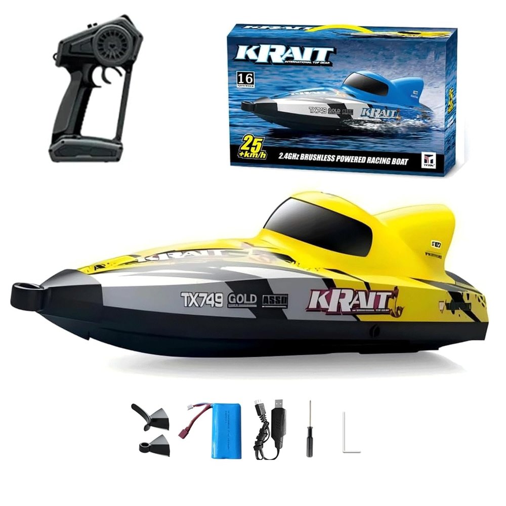 25KM/H RC Boat for Adults  Fully Proportional Brushless High-Speed Remote Control Speedboat Waterproof RTR Racing Sailboat for Lakes, Rivers, Pools