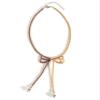 Bohemian Rice Bead Bow Pearl Necklace,pink,39+6.5cm view 3
