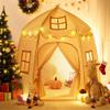 besrey Kids Play Tent, Large Kids Playhouse with 1 Door & 3 Windows, Children's Fort with Star Lights, Indoor & Outdoor Playhouse, Hexagonal Toddler Tent, 61" x31.5" x 51", White view 1