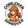 JDM Cone-Chan Approved Anime Waifu Road Cone Sticker (2.75" x 3") view 1