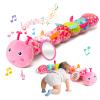 Baby Toys 0-6 Months, Musical Caterpillar Plush Toy with Rattles,Crinkle Sound, Mirror, Newborn Sensory Toys for Infants Developmental Stuffed Animal with Tummy Time for Boys Girls 6-12 Month (Pink) view 1