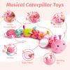 Baby Toys 0-6 Months, Musical Caterpillar Plush Toy with Rattles,Crinkle Sound, Mirror, Newborn Sensory Toys for Infants Developmental Stuffed Animal with Tummy Time for Boys Girls 6-12 Month (Pink) view 3