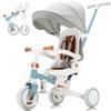 AOPEC 7-in-1 Toddler Tricycle with Parent Push Handle & Canopy, Fully Foldable & Adjustable Stroller, Balance and Pedal Bike for Kids 18 Months to 5 Years,Blue view 1