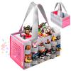 Partreko Carrying Case Compatible with Tonies Box with Audio Position, Portable Travel Storage Bag for Tonies Figures with 24 Elastic Strap, Soft Felt Organizer Case for Toniebox Accessories Gray&Pink view 1