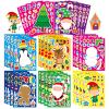 32 Sheets Christmas Stickers for Kids, Make Your Own Characters Mix and Match Sticker, Make a Face Stickers Winter Holiday Gift, Xmas Party Games Sticker Christmas Party Favor view 1