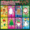 32 Sheets Christmas Stickers for Kids, Make Your Own Characters Mix and Match Sticker, Make a Face Stickers Winter Holiday Gift, Xmas Party Games Sticker Christmas Party Favor view 2