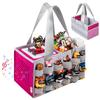 Partreko Carrying Case Compatible with Tonies Box with Audio Position, Portable Travel Storage Bag for Tonies Figures with 24 Elastic Strap, Soft Felt Organizer Case for Toniebox Accessories Gray&Rose view 1