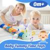 Baby Toys 0-6 Month, Musical Caterpillar Baby Rattle, Plush Sensory Toy with Mirror, Crinkle Textures, Newborn Developmental Tummy Time Stuffed Animal for Infants Boys Girls 6-12 Months (Blue) view 2