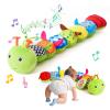 Baby Toys 0-6 Months, Musical Caterpillar Baby Rattle, Plush Sensory Toy with Mirror, Crinkle Textures, Newborn Developmental Tummy Time Stuffed Animal for Infants Boys Girls 6-12 Month (Green) view 1
