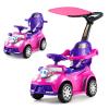 Costzon Push Car for Toddlers, 3 in 1 Stroller Sliding Walking Car with Handle, Canopy, Seat Belt, Horn, Music & Lights, Under-Seat Storage, Guardrail, Foot-to-Floor Ride On Toy for Boys Girls (Pink) view 1