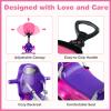 Costzon Push Car for Toddlers, 3 in 1 Stroller Sliding Walking Car with Handle, Canopy, Seat Belt, Horn, Music & Lights, Under-Seat Storage, Guardrail, Foot-to-Floor Ride On Toy for Boys Girls (Pink) view 4