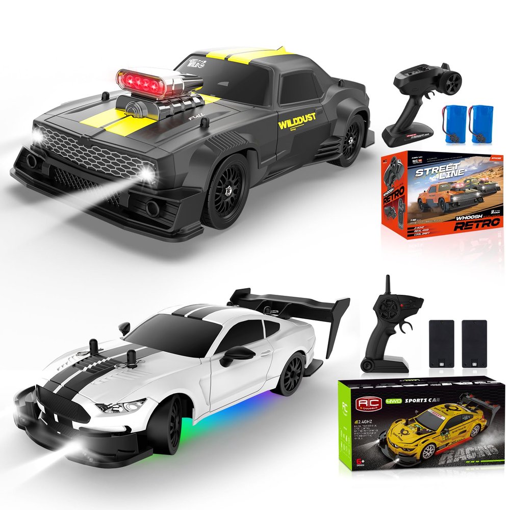 1/16 RC Drift Car with Gyro Full Proportional 4WD 50KM/h High Speed Remote Control Cars, ESP Drift Racing Vehicle+RC Drift Car 1:20 Scale Remote Control Cars 2.4GHz 4WD High Speed RTR Racing Vehicle