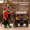HARPPA All-Terrain Wagon Stroller for 2 Kids, Foldable Outdoor & Beach Stroller Wagon with Removable Canopy, Adjustable Push & Pull Handle, Footwell & Large Storage, Grey view 2