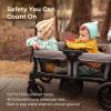 HARPPA All-Terrain Wagon Stroller for 2 Kids, Foldable Outdoor & Beach Stroller Wagon with Removable Canopy, Adjustable Push & Pull Handle, Footwell & Large Storage, Grey view 3