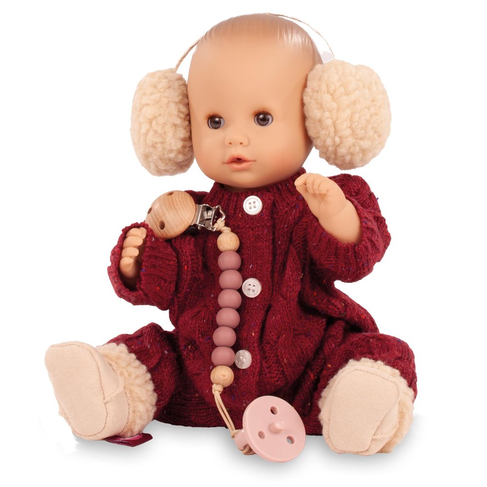 Gotz 2553161 Sleepy Aquini Jubilee Girl - 13" Drink & Wet Bath Baby Girl Doll with Dummy Chain, Dummy and Accessories