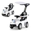 Costzon Push Car for Toddlers, 3 in 1 Stroller Sliding Walking Car with Handle, Canopy, Seat Belt, Horn, Music & Lights, Under-Seat Storage, Guardrail, Foot-to-Floor Ride On Toy for Boys Girls (White) view 1