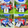 WELLFUNTIME Inflatable Bounce House with Slide, 160 x 138 x 60 Inch Bouncer with Air Blower, 7 in 1 Jumping Castle for 4 Kids, Ball Pit, 2 Basketball Hoops, Ringtoss, Dartboard view 3