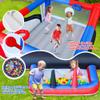 WELLFUNTIME Inflatable Bounce House with Slide, 160 x 138 x 60 Inch Bouncer with Air Blower, 7 in 1 Jumping Castle for 4 Kids, Ball Pit, 2 Basketball Hoops, Ringtoss, Dartboard view 4